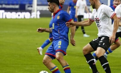 "Cucu" Fernández en un partit de la selecció davant Austria. /FAF