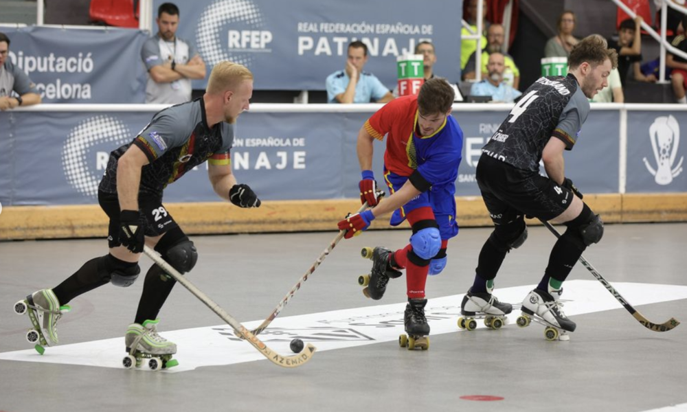 Un moment del partit entre Andorra i Alemanya