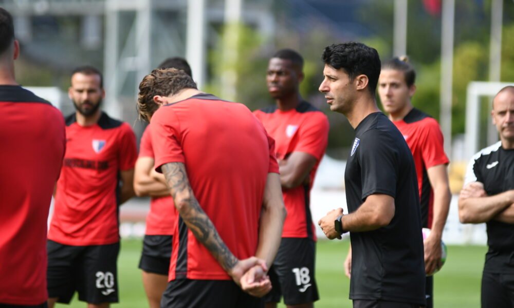 Otger Canals en el darrer entrenament de l'Inter Club Escaldes abans del duel de demà