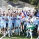 L'Atlètic Escaldes celebrant el títol de la lliga multisegur / FAF