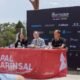 Olga Molné, Xavier Espot i Josep Marticella en la presentació de la Copa del Món de BTT / Grandvalira
