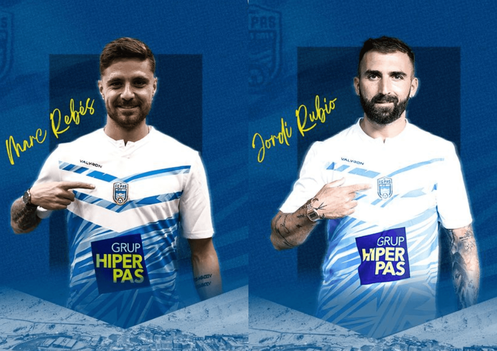 Marc Rebés i Jordi Rubio nous jugadors de l'FC Pas de la Casa