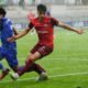 Un moment del partit entre l'Amorebieta i l'FC Andorra