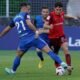 Un moment del partit entre l'Amorebieta i l'FC Andorra