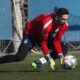 Oier Olazábal en un entrenament amb l'Espanyol