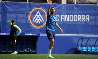 Sarabia en un entrenament de l'FC Andorra previ al duel davant l'Sporting / FC ANDORRA