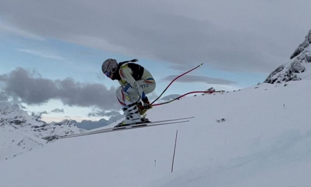 Cande Moreno en un entrenament a Ushuaia / FAE