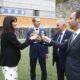La ministre de Cultura i Esports, Mònica Bonell, a La Massana en la inaguració del CE Francesc Vila amb el president de la UEFA, el de la FAF i representants de la FIFA /FAF