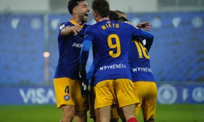 Els jugadors de l'FC Andorra celebrant un dels gols / FCA