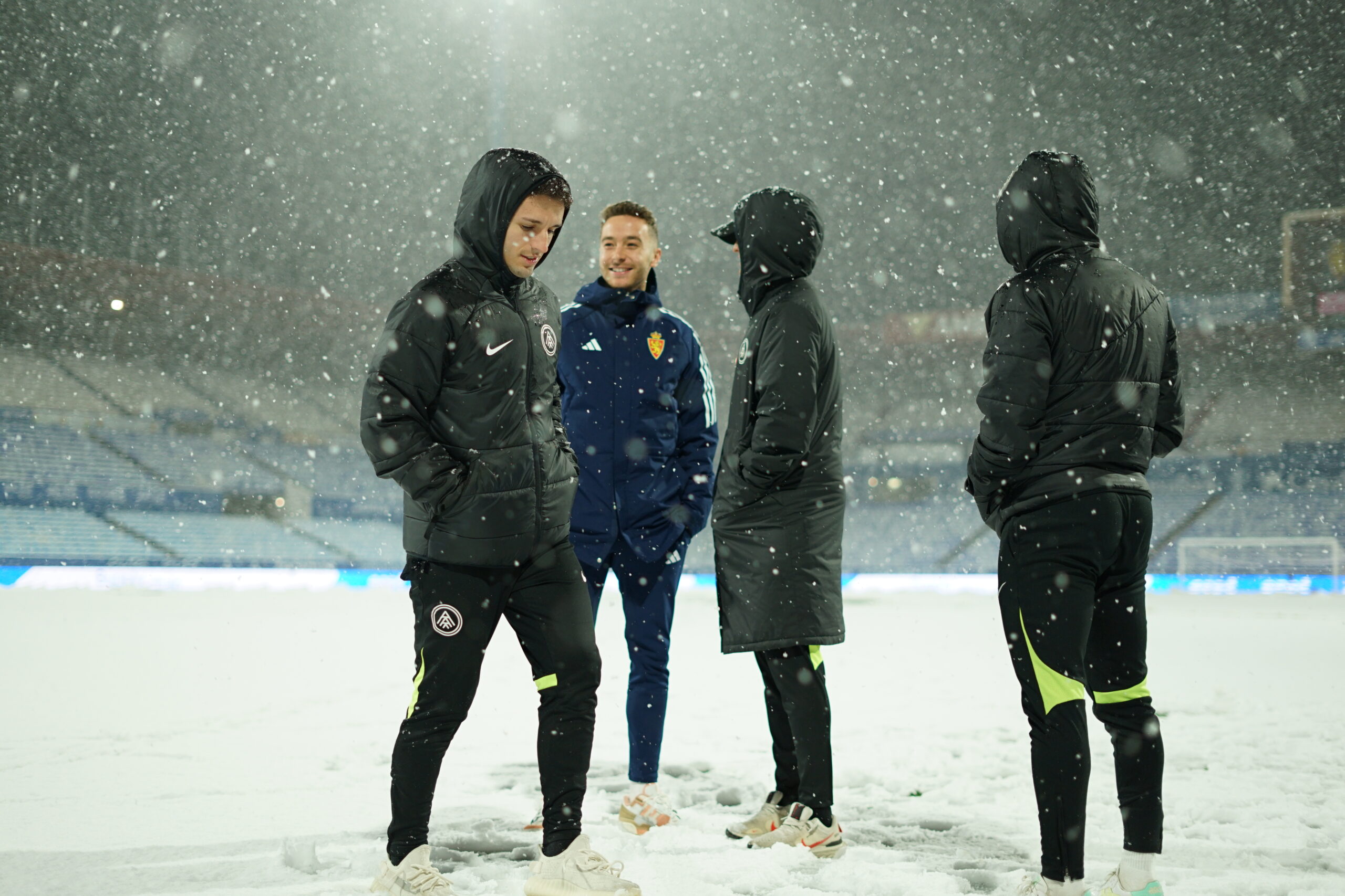 L'estadi de la Romareda divendres durant la nevada / FCA