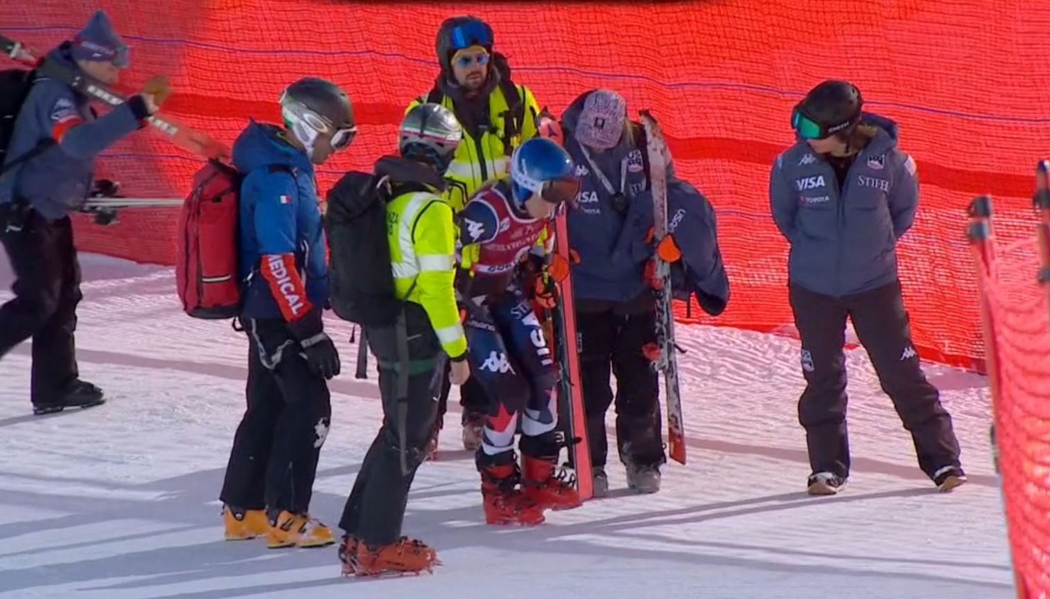 Shiffrin després de l'accident / TWITTER