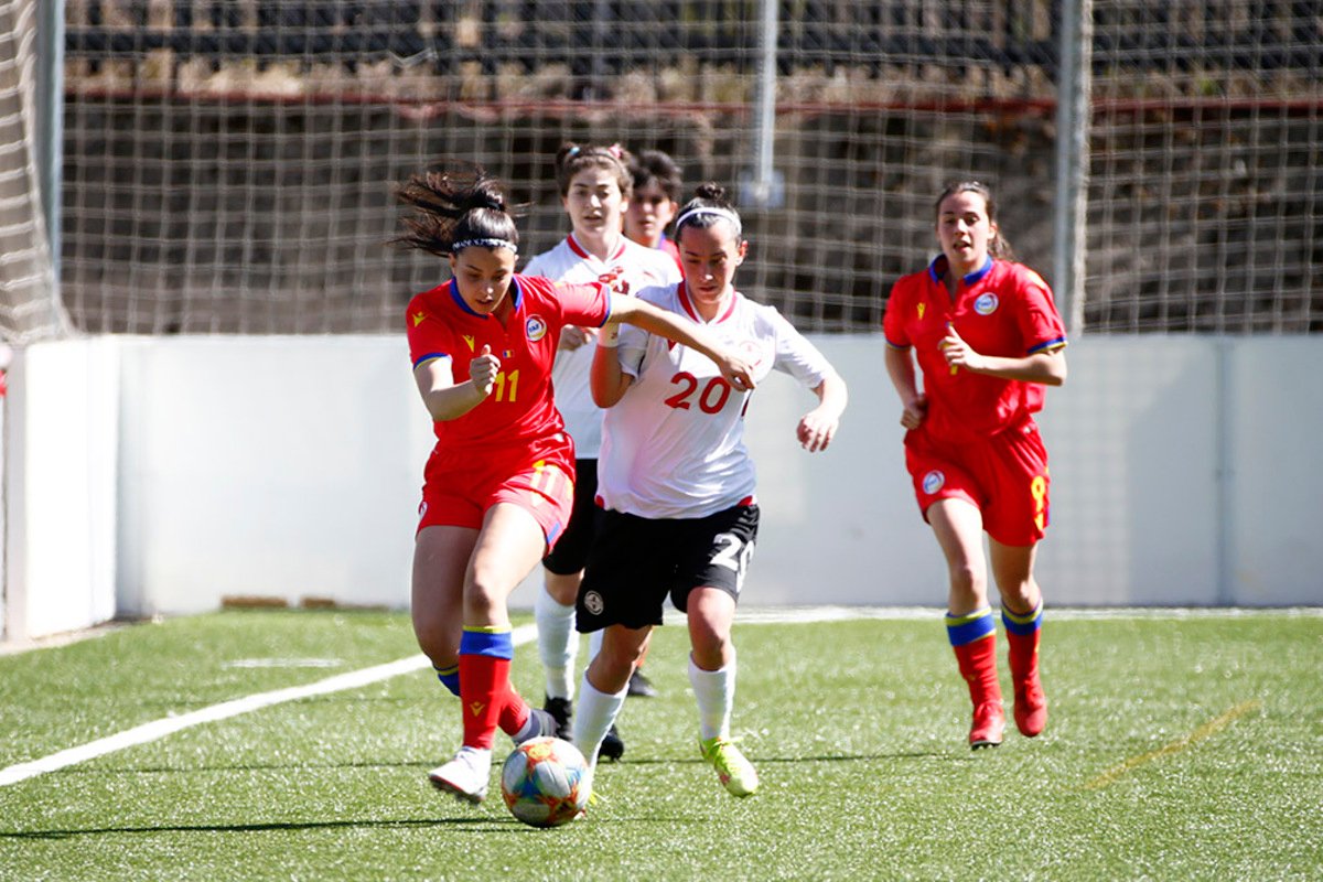 Una imatge d'un partit de la selecció femenina de futbol / FAF