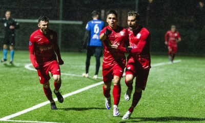 Els jugadors del Santa Coloma celebrant el gol de Virgili / FOTO: MARVIN ARQUÍÑIGO