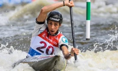 Mònica Doria en una prova de canoa a Praga / Planet Canoe