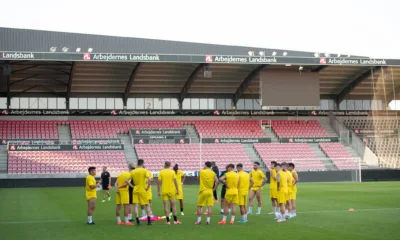 Un instant de l'entrenament al MCH Arena a Dinamarca / UE SANTA COLOMA